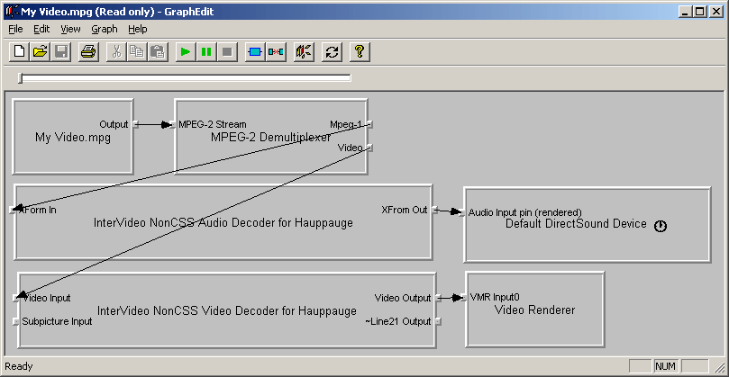 GraphEdit screenshot : 1st graph
